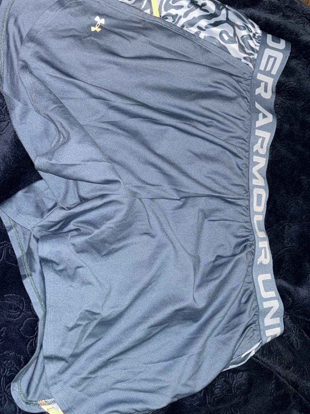 Under Armour womens Grey Athletic Training Shorts with Branded Waistband